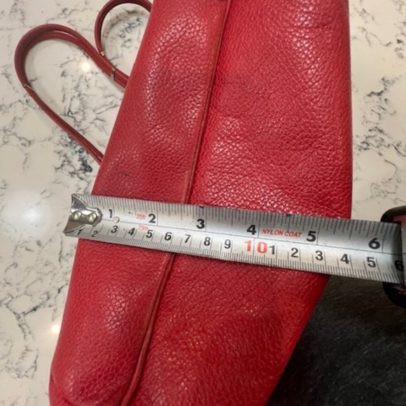 Vintage Nina Ricci- Red grain leather shoulder bag - Picture 5 of 7